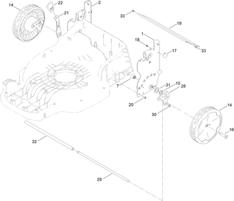 Rear Wheel And Height-Of-Cut Assembly Diagram and Parts List for 21611T 400000000 - 999999999 Toro Lawn Mower