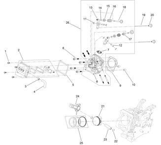Piston And Head Assembly Diagram and Parts List for 36003 409000000 - 412999999 Toro Snow Blower