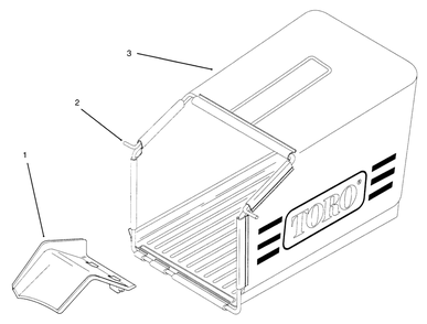 Grass Bag Assembly Diagram and Parts List for 21000BC 5900001 - 5999999 Toro Lawn Tractor Accessories