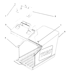 Grass Bag Assembly Diagram and Parts List for 20923B 69000001 - 69999999 Toro Lawn Mower