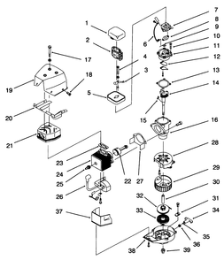 Engine Assembly Diagram and Parts List for 62901 790000001 - 799999999 Toro Leaf Blower / Vacuum