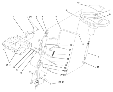 Steering Wheel And Tilt Diagram and Parts List for 72110 6900001 - 6999999 Toro Lawn Tractor