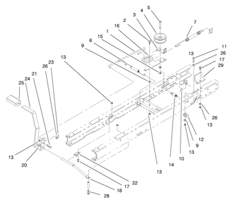 Clutch Assembly Diagram and Parts List for 71205 6900001 - 6999999 Toro Lawn Tractor