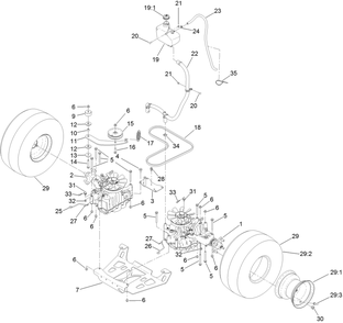 Ground Drive Assembly Diagram and Parts List for 74513 404314200-999999999 Toro Lawn Mower
