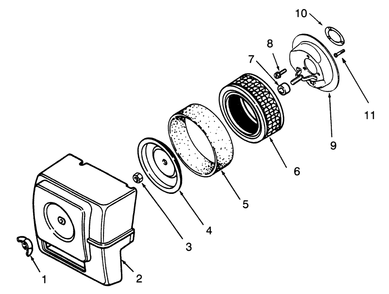 Air Intake Diagram and Parts List for 73401 3900001 - 3999999 Toro Lawn Tractor