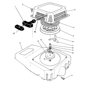 Recoil Assembly (Engine No. Vml0-7) Diagram and Parts List for 26620BF 1000001 - 1999999 Toro Lawn Mower