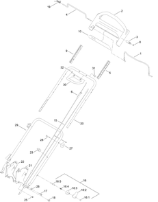 Handle Assembly Diagram and Parts List for 21848 409411874 - 411699999 Toro Lawn Mower