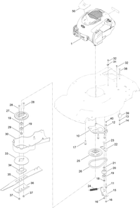 Engine And Blade Assembly Diagram and Parts List for 21764 400000000 - 409999999 Toro Lawn Mower