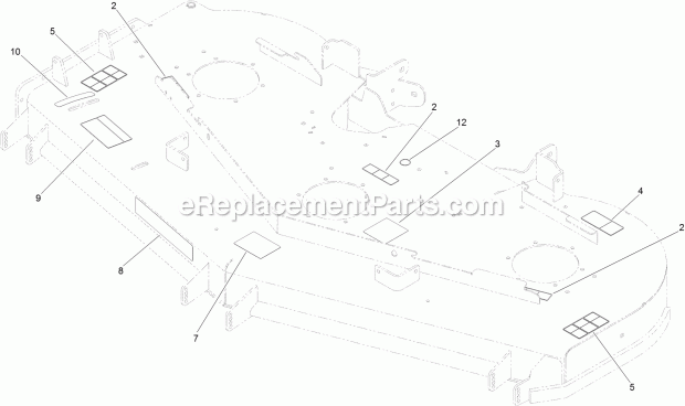 Deck Decal Assembly No. 112-4195 Diagram and Parts List for 74927 315000001-315999999 Toro Lawn Mower