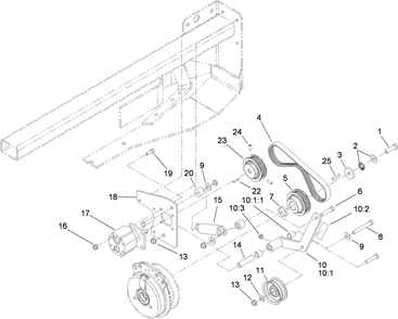Cooling Pump Drive Assembly Diagram and Parts List for 74269 (290000001-290999999)(2009) Toro Lawn Mower