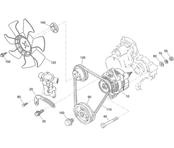 Alternator And Pulley Assembly Diagram and Parts List for 22328 408963400 - 409588175 Toro Lawn Tractor Accessories