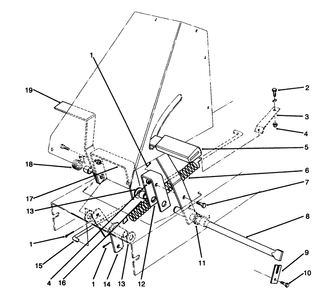 Brake & Clutch Assembly Diagram and Parts List for 70141 59000001 - 59999999 Toro Lawn Tractor