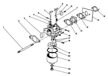 Carburetor Assembly 47pe-4 : (Used On Units With Serial No. 6000101-6002200) Diagram and Parts List for 20684 6000001 - 6999999 Toro Lawn Mower