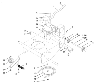 Transmission And Idler Pulley Asm Diagram and Parts List for 30167 790001 - 799999 Toro Lawn Tractor Accessories