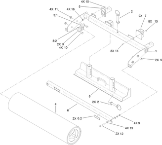 Roller Frame And Grader Assembly Diagram and Parts List for 23102 318000001 - 318999999 Toro Cultivator