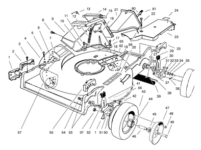 Housing Assembly Diagram and Parts List for 22031 9900001 - 9999999 Toro Lawn Mower
