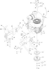 Engine Assembly Diagram and Parts List for 72504TE 412200000 - 414299999 Toro Lawn Mower
