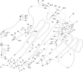 Auxiliary Hydraulic Assembly Diagram and Parts List for 22530 400000000 - 405539999 Toro Lawn Tractor Accessories