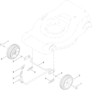 Front Wheel And Height-Of-Cut Assembly Diagram and Parts List for 20950 316000001 - 316999999 Toro Lawn Mower