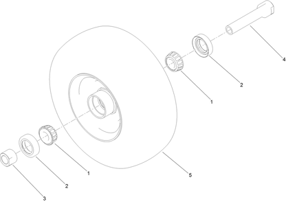 Wheel And Bearing Assembly Diagram and Parts List for 74536TE 413000000 - 417999999 Toro Lawn Tractor