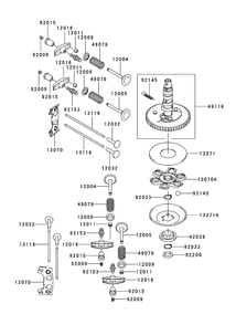 Valve / Camshaft Assembly Diagram and Parts List for 74558 (290000001-290000209)(2009) Toro Lawn Mower