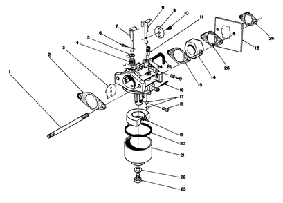 Carburetor Assembly (Model No. 47pl0-1) Diagram and Parts List for 16585 1000001 - 1999999 Toro Lawn Mower