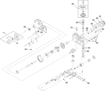 Rh Transaxle Assembly Diagram and Parts List for 74020 400000000-999999999 Toro Lawn Tractor