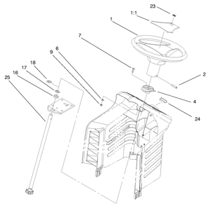 Fixed Steering Assembly Diagram and Parts List for 71240 9900001 - 9999999 Toro Lawn Tractor