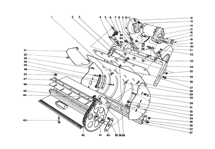 Lower Main Frame Diagram and Parts List for 31451 9000001 - 9999999 Toro Snow Blower