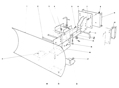 Grader Blade Assembly (Model No. 59099)(Optional) Diagram and Parts List for 38095 4000001 - 4999999 Toro Snow Blower