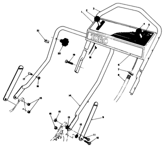 Handle Assembly Diagram and Parts List for 20626C 7000001 - 7999999 Toro Lawn Mower