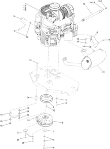 Engine, Clutch And Muffler Assembly Diagram and Parts List for 74960 400000000-402089999 Toro Lawn Mower