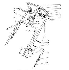 Handle Assembly Diagram and Parts List for 38186 3900001 - 3999999 Toro Snow Blower