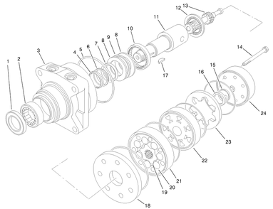Hydraulic Motor Assembly No. 99-3052 Diagram and Parts List for 22305TE 990001 - 999999 Toro Lawn Tractor Accessories