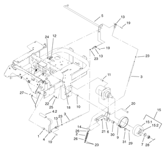 Brake And Wheel Hub Assembly Diagram and Parts List for 74213 (230000001-230006000)(2003) Toro Lawn Mower
