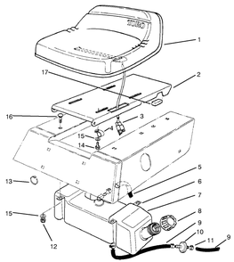 Seat & Gas Tank Assembly Diagram and Parts List for 70040 39000001 - 39999999 Toro Lawn Tractor