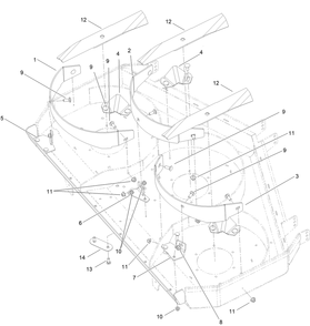 Recycler Kit Assembly Diagram and Parts List for 134-4277  Toro Lawn Tractor