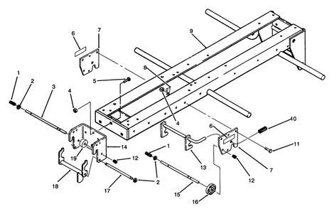 Front & Side Hitch Assembly Diagram and Parts List for 73520 4900001 - 4999999 Toro Lawn Tractor