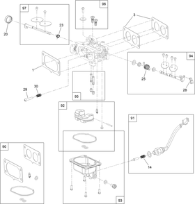 Carburetor Assembly Diagram and Parts List for 74493 407146062-999999999 Toro Lawn Tractor