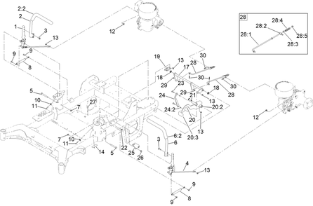Motion Control Assembly Diagram and Parts List for 74057 400000000 - 416414583 Toro Lawn Tractor