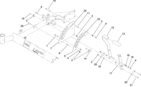 Height-Of-Cut Assembly Diagram and Parts List for 74416 (260000001-260000300)(2006) Toro Lawn Mower