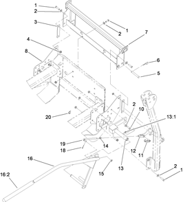 Bagger Mounting Assembly 1 Diagram and Parts List for 78544 (290000001-290999999)(2009) Toro Lawn Mower