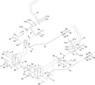 Motion Control Assembly Diagram and Parts List for 77507 417500000 - 417531499 Toro Lawn Tractor