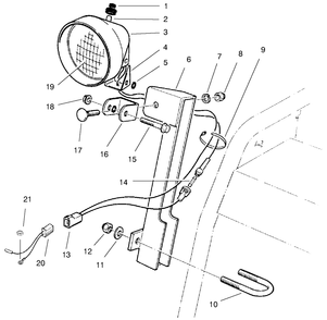 Light Assembly Diagram and Parts List for 38555 790000001 - 799999999 Toro Snow Blower