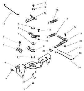 Engine Controls Diagram and Parts List for 74209 (200001000-200999999)(2000) Toro Lawn Mower