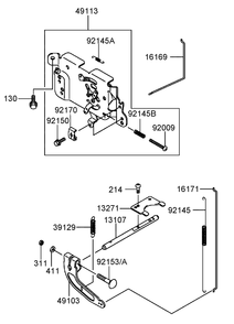 Control Equipment Assembly Diagram and Parts List for 74410 (250007001-250999999)(2005) Toro Lawn Mower
