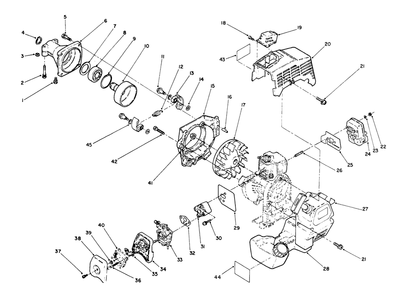 Engine Assembly Diagram and Parts List for 51665 1000001 - 1999999 Toro Trimmer