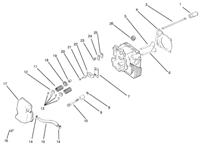 Cylinder Head, Valve & Breather Diagram and Parts List for 30177 695001 - 699999 Toro Lawn Tractor Accessories