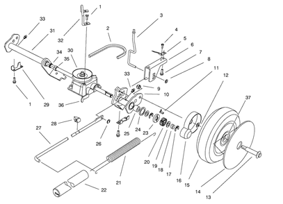 Rear Axle Assembly Diagram and Parts List for 20809 7900001 - 7999999 Toro Lawn Mower