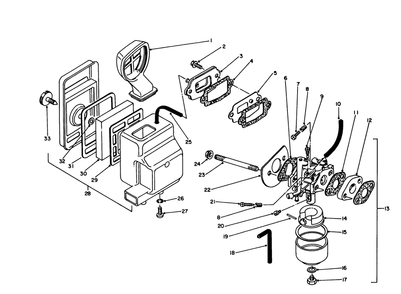 Air Cleaner & Carburetor Assembly Diagram and Parts List for 62005 3000001 - 3999999 Toro Generator